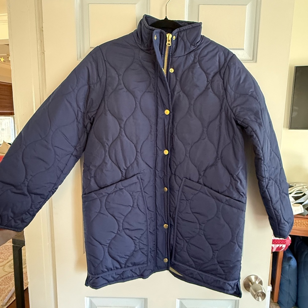 J. Crew Navy Quilted puffer cocoon